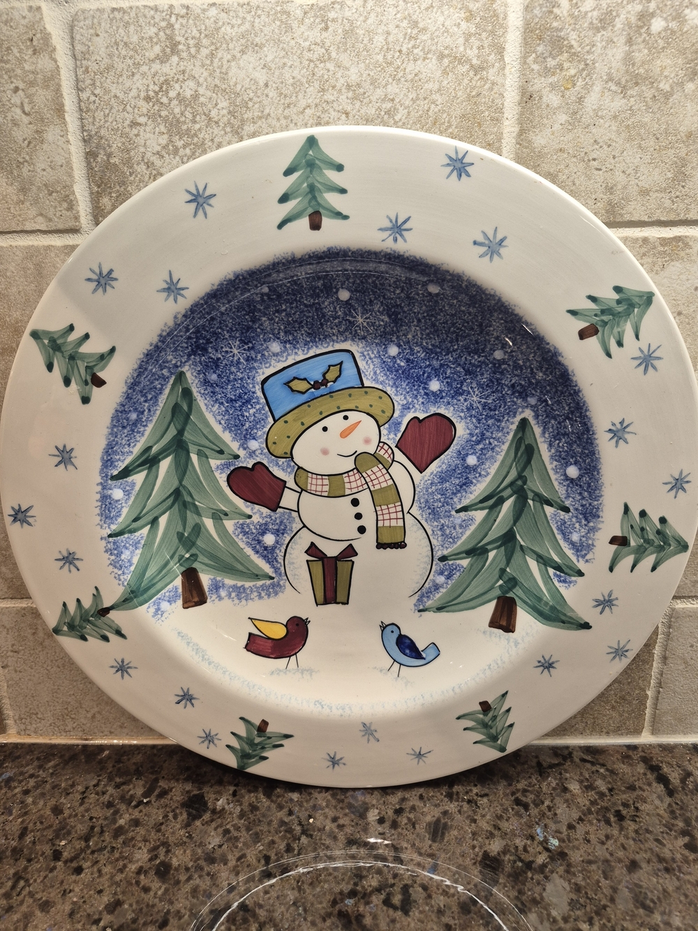 Studio Nova Frosty Snowman Dinner Plate Christmas Winter Decor